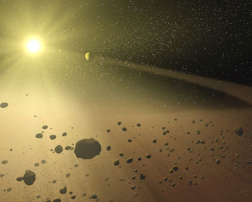 Лед на поверхности астероида содержит также органические вещества. Фото spacefellowship.com