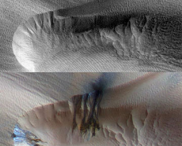 Изменение формы дюн было отмечено в 40% случаев. Фото NASA